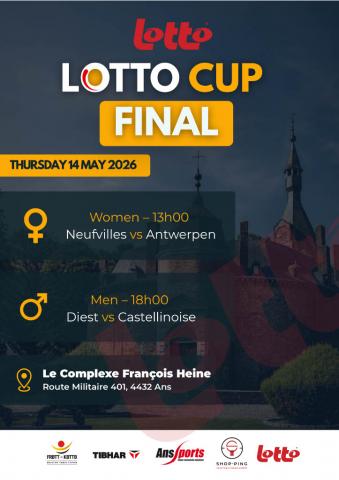 Lotto Cup Beker van België tafeltennis 2026