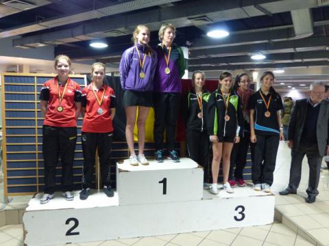 BK Tafeltennis Dubbel Dames C 2016 podium