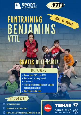 Benjaminfuntraining 06-06-2026 VTTL tafeltennis